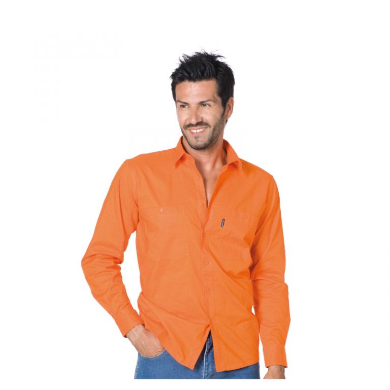 Рубашка с длинным рукавом оранжевая