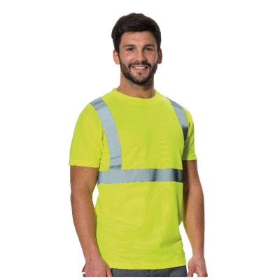 Yellow high visibility cool-dry t-shirt