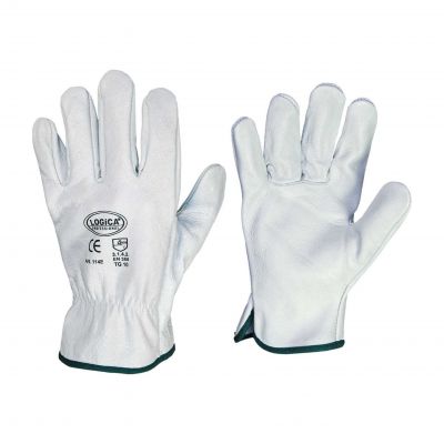 Gloves leather grain white cow 4 tips 114e