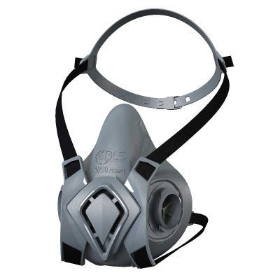 Demi-masque en caoutchouc thermoplastique a deux connexions pour filtres serie 2