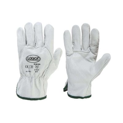 Gloves leather white flower 3tips 114e2sb