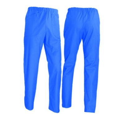 Trousers with elastic 100% light blue cotton
