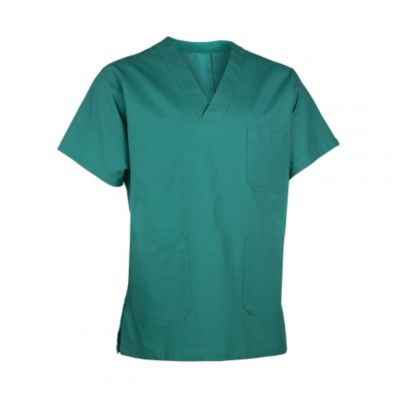 Green hospital tunic in cotton