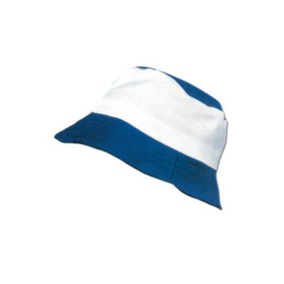 Chapeau rond bleu / blanc