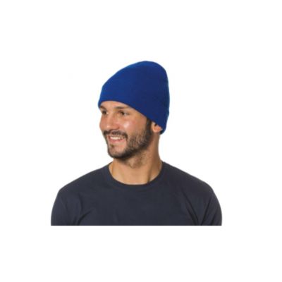 Chapeau papalina bleu, 100% acrylique