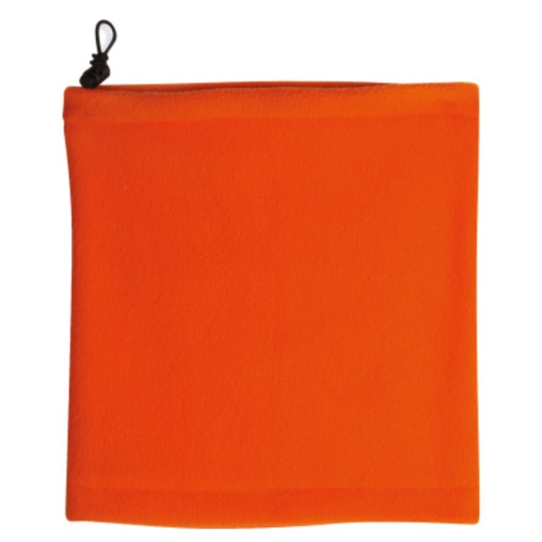 Multipurpose orange fleece headband with elastic