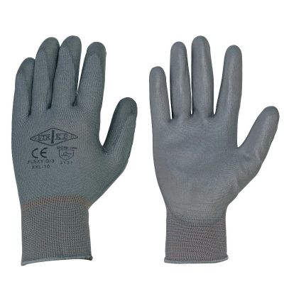 Polyurethane gray coated polyester glove