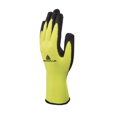 Glove knitted yellow fluorescent/black polyester "vv733apollon" Delta plus