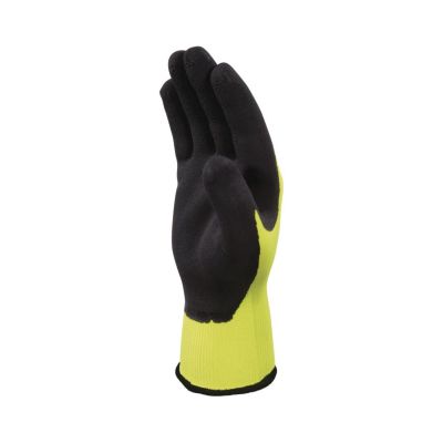 Glove knitted yellow fluorescent/black polyester "vv733apollon" Delta plus