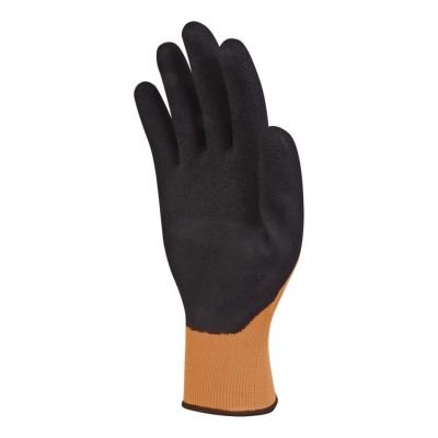 Knitted glove in fluorescent orange/black polyester "vv733apollon" Delta plus