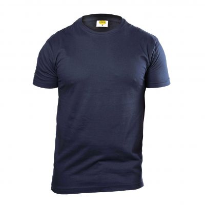 Basic-blaues-rundhals-t-shirt