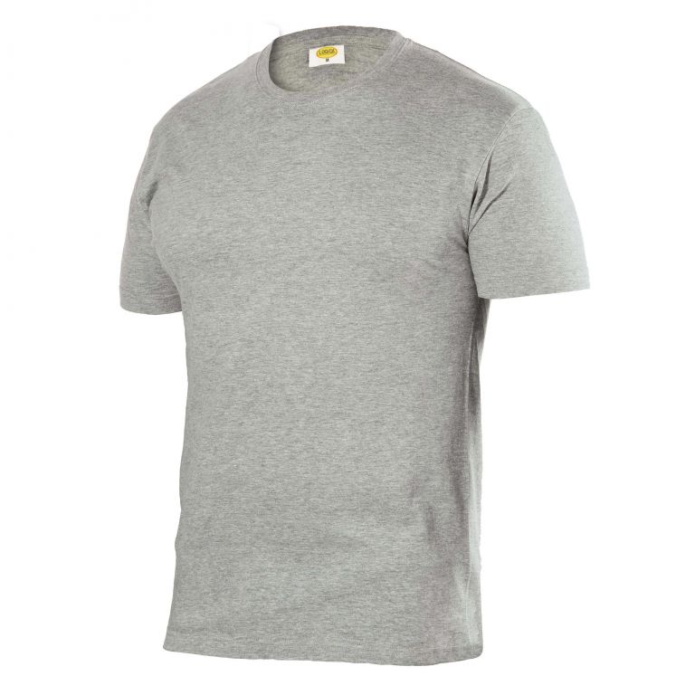 Basic graues t-shirt mit rundhalsausschnitt