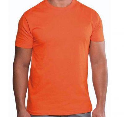 Оранжевая-футболка-с-круглым-вырезом