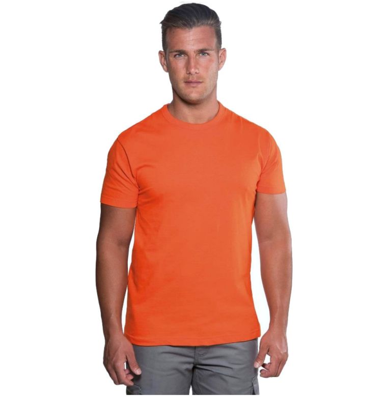 Orange round neck basic t-shirt