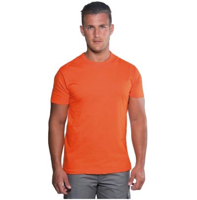 Orange basic-t-shirt mit rundhalsausschnitt