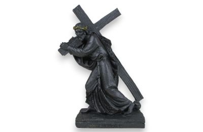 Jésus avec croix en pierre de lave Panza