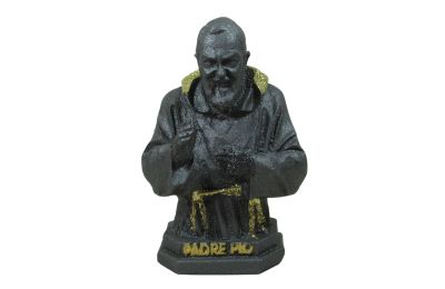 Padre Pio busto in pietra lavica Panza