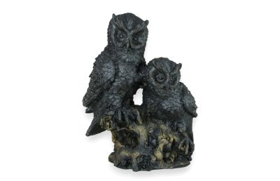 Owls on a lava stone trunk Panza