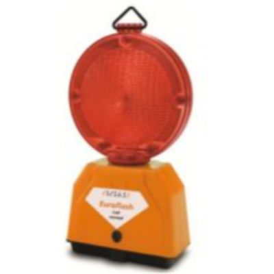 Double battery "euroflash" flashing light with fixed red LED