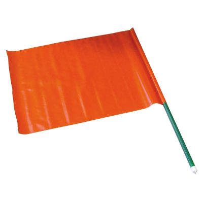 Fluorescent signage flag with wooden handle