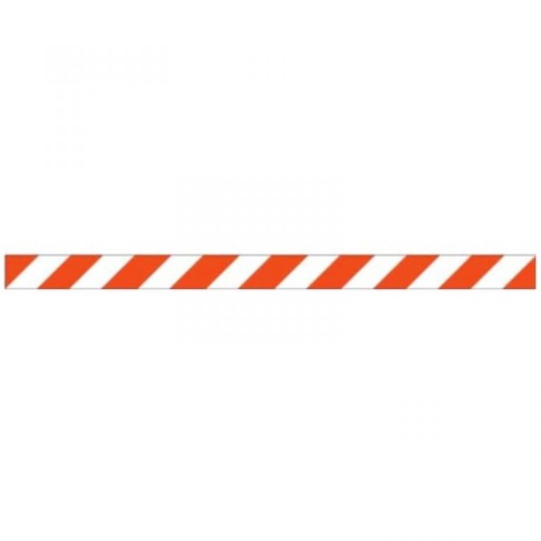Panel 20x150 cm blanco / rojo clase 1 (chapa galvanizada) para barrera