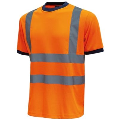 Orange fluo glitter Arbeits-T-Shirt