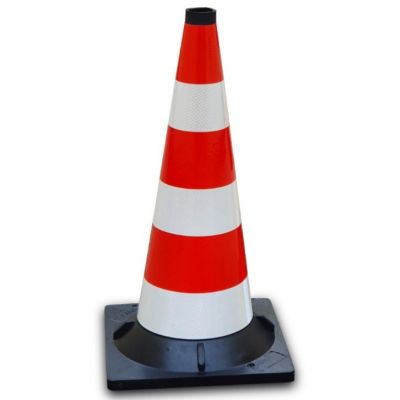 Rubber cone h 54 cm - 3 High Intensity Grade reflective bands