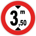 Disco diam. 60 cm clase 1 fig. 66 "tránsito prohibido a vehículos con una altura superior a ... m"