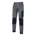 Pantalon en polycoton stretch gris / noir renforcé