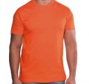 Orange basic-t-shirt mit rundhalsausschnitt