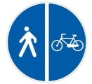 Disc with a diameter of 40 cm class 1 fig. 92 / a "cycle path adjacent to the sidewalk"