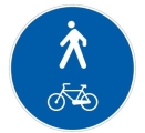 Disc with a diameter of 40 cm sheet metal class 1 fig. 92 / b "pedestrian and cycle path"