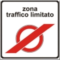 Targa 40x40 lamiera classe 1 fig. 322/b " fine zona a traffico limitato "