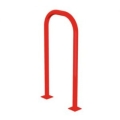 Voûte piétonne rouge avec plaques de fixation inférieures Ø 48 mm (96x48 cm)